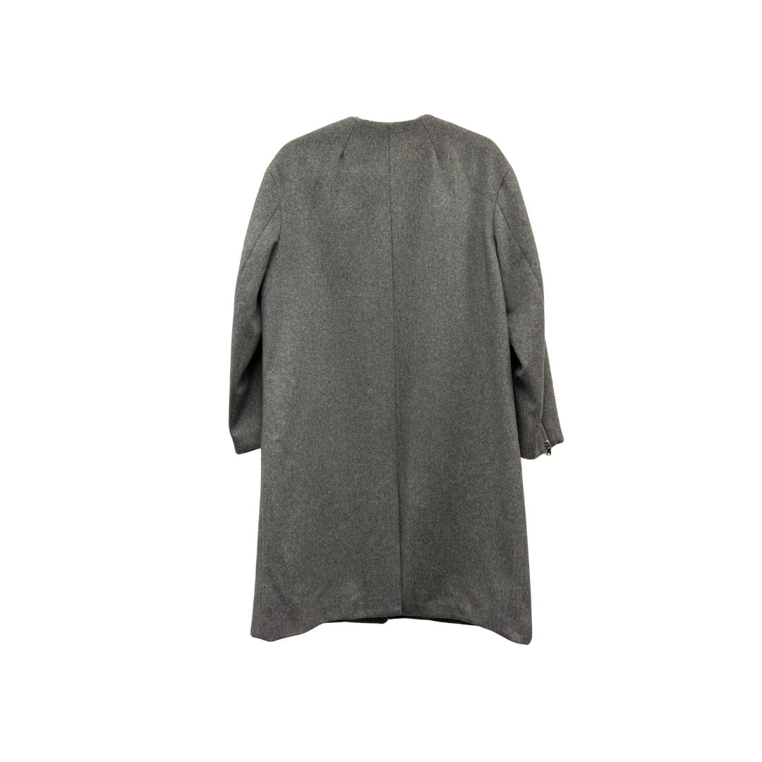 H&M grá kápa - ullarblanda