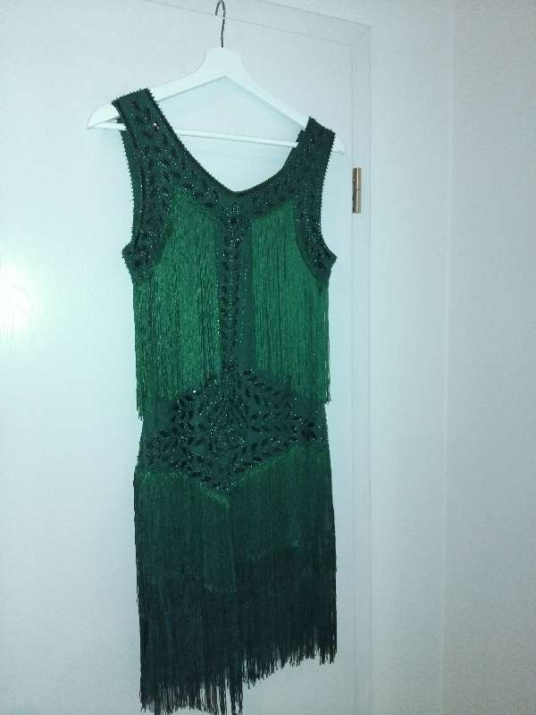 Flappers kjóll, grænn í stíl frá 1920
