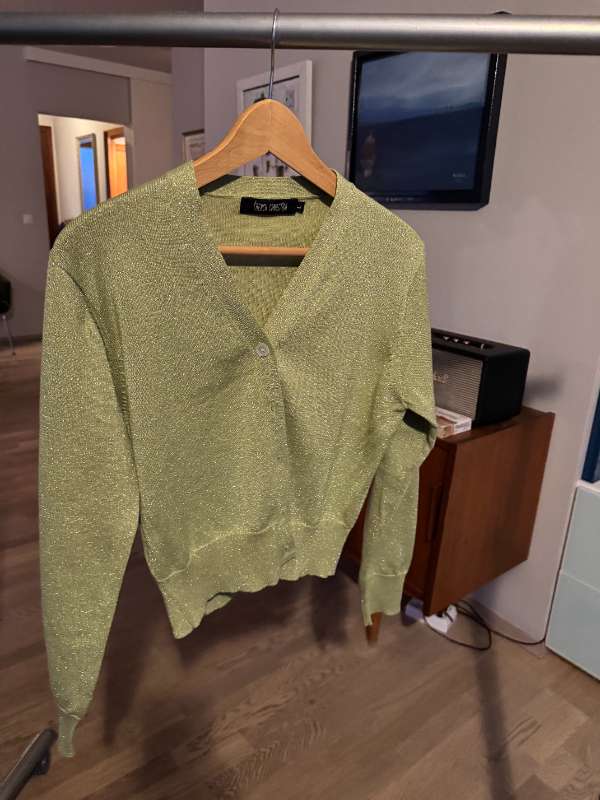 French Connection - græn glimmer peysa