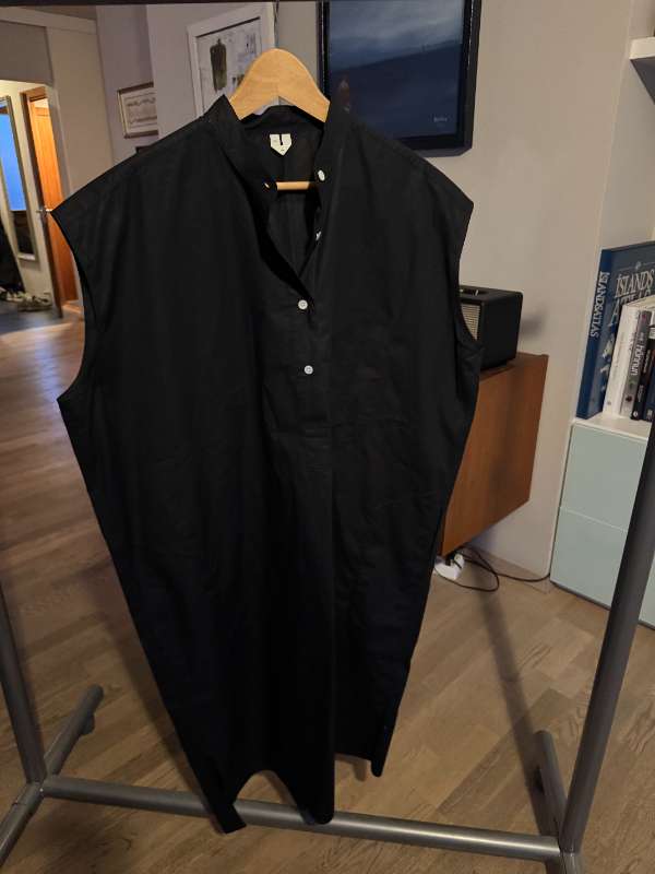 Arket - blár bómullar kjóll, síður