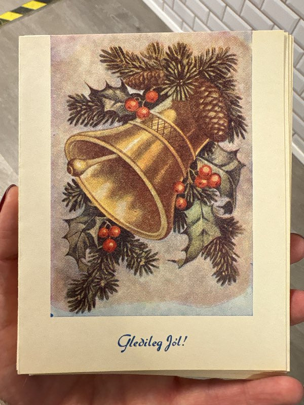 Jólakort. Klukka