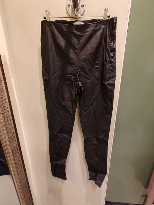 Pieces coated pants svarrtar