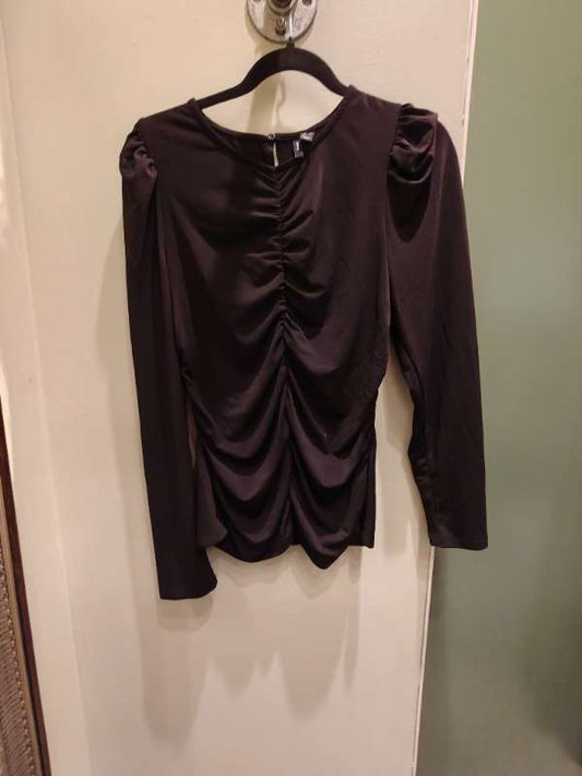 Vero Moda puff sleeve rouched bolur, svartur