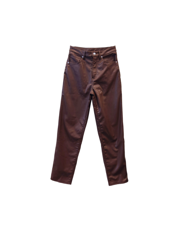 H&M brúnar pleðubuxur