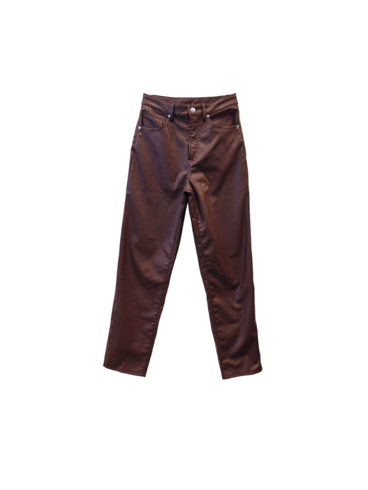 H&M brúnar pleðubuxur