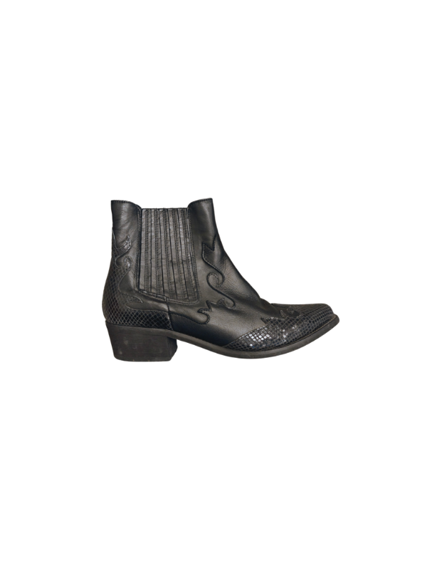 Six mix svört kúreka ökla boots