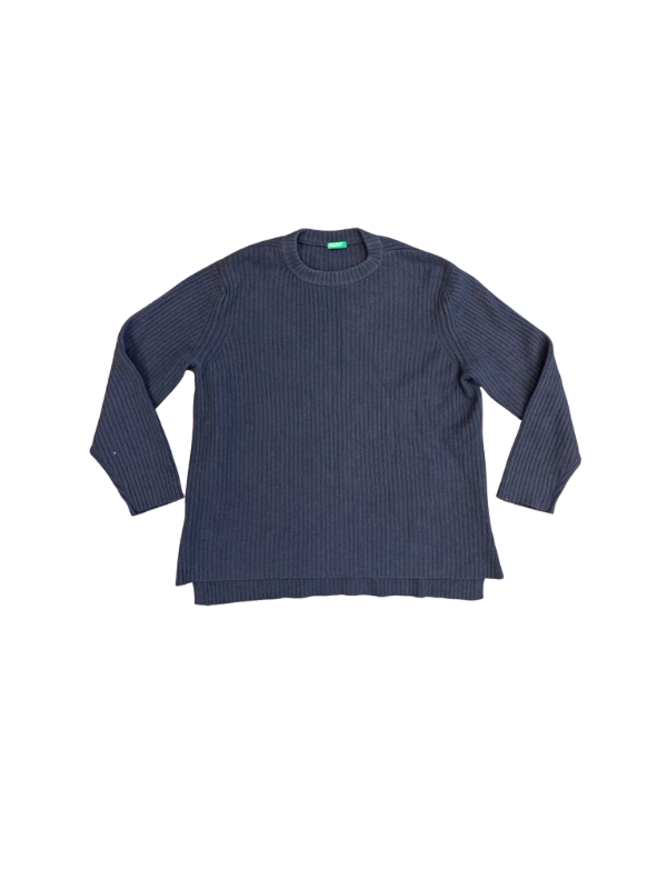 Benetton blá ullarpeysa