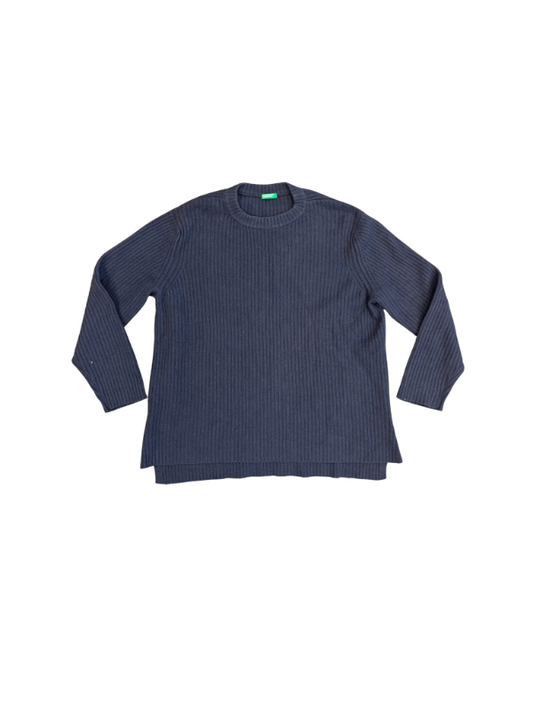 Benetton blá ullarpeysa