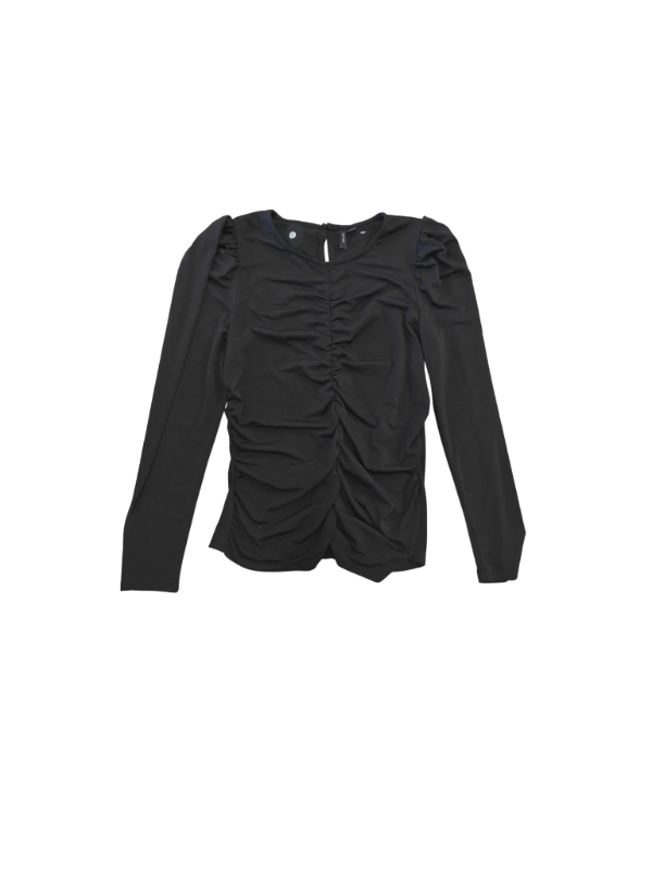 Vero Moda puff sleeve rouched bolur, svartur