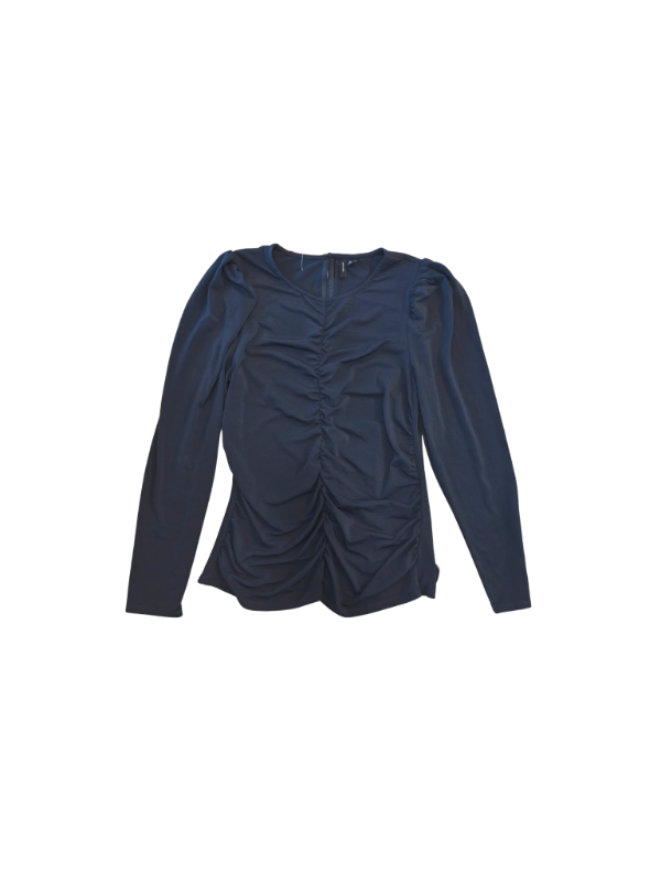 Vero Moda puff sleeve rouched bolur, navy blár