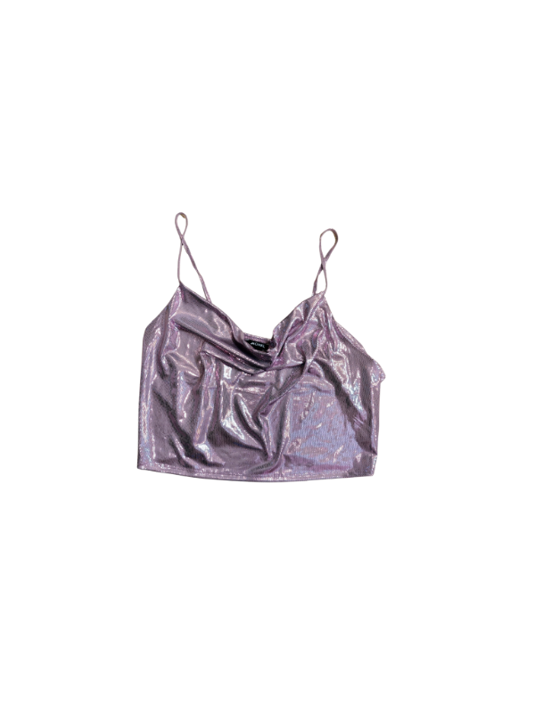 Monki bleikur metallic toppur
