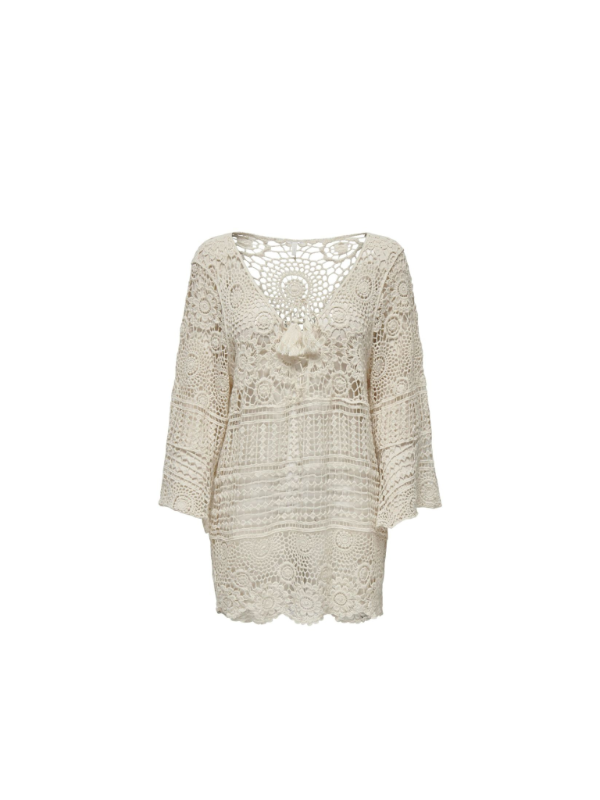 Only heklaður kjóll beige