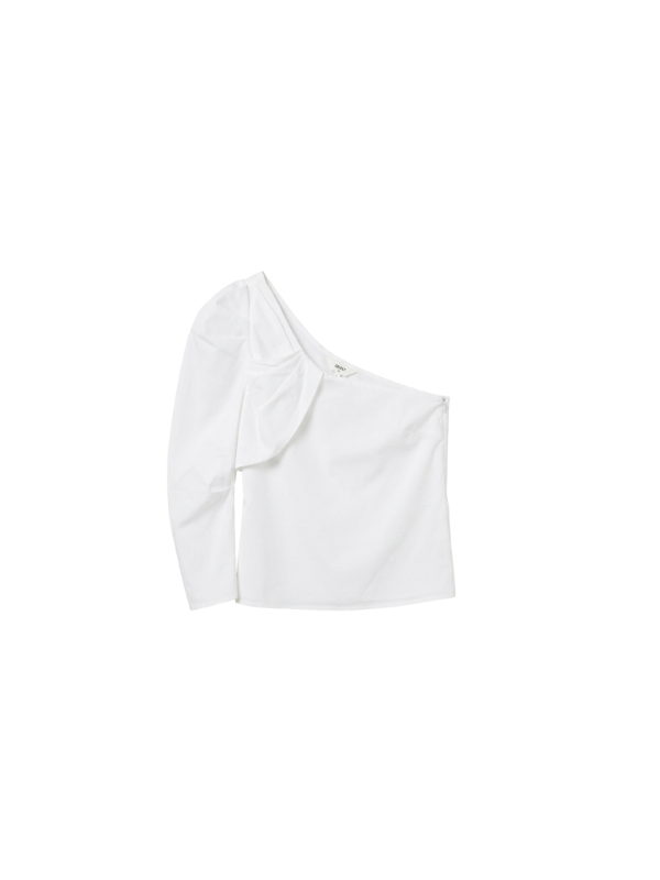 Object One shoulder blússa, hvít