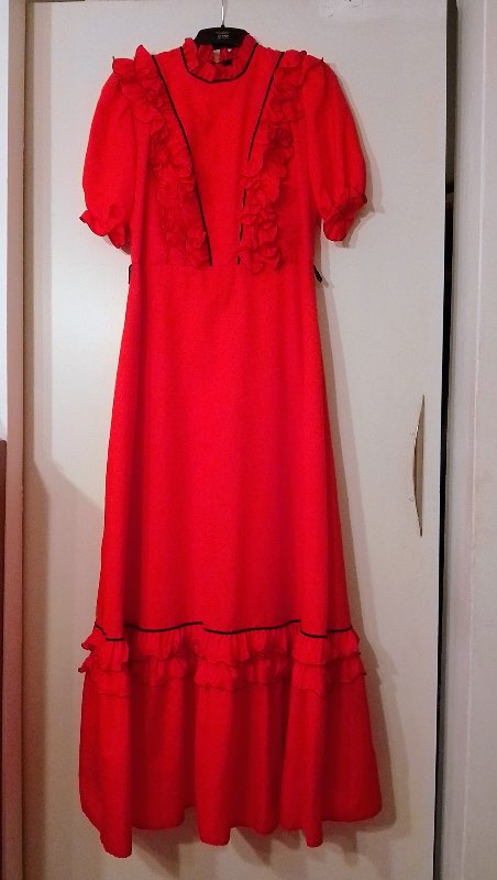 Rauður pífukjóll vintage