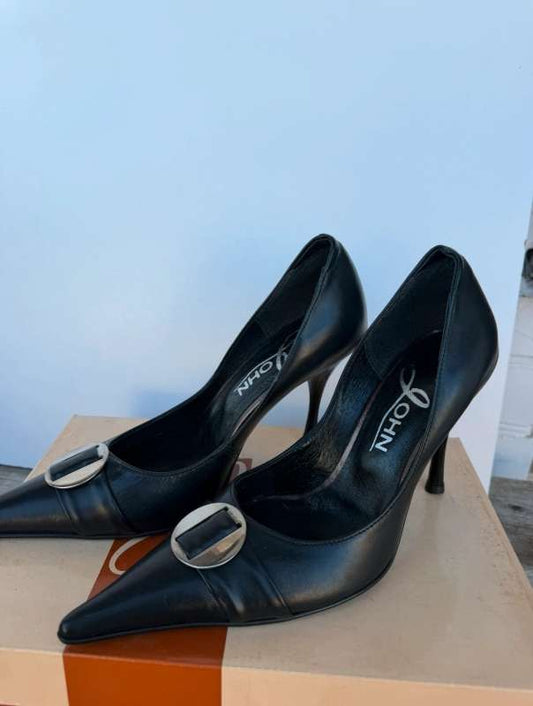 Y2K Heeled Shoes Vintage Leather