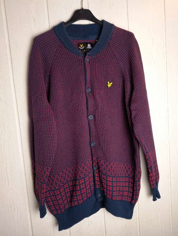 Lyle & Scott patterned vintage retro cardigan