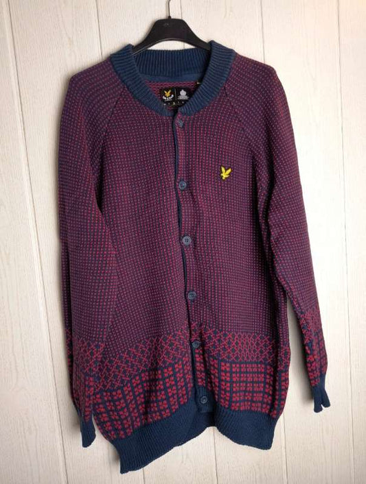 Lyle & Scott patterned vintage retro cardigan