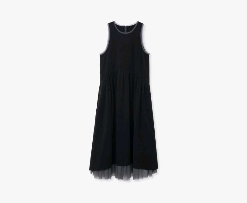 102- black long dress new