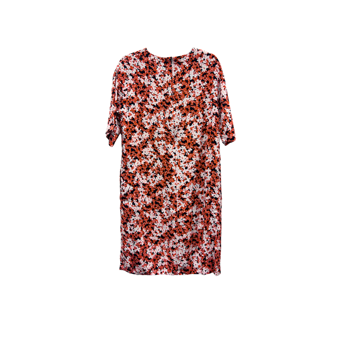 Kjóll - Marimekko - appelsínugulur, hvítur og blár