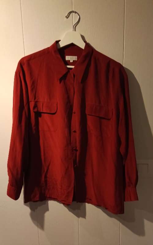 Vintage Silk Top Red