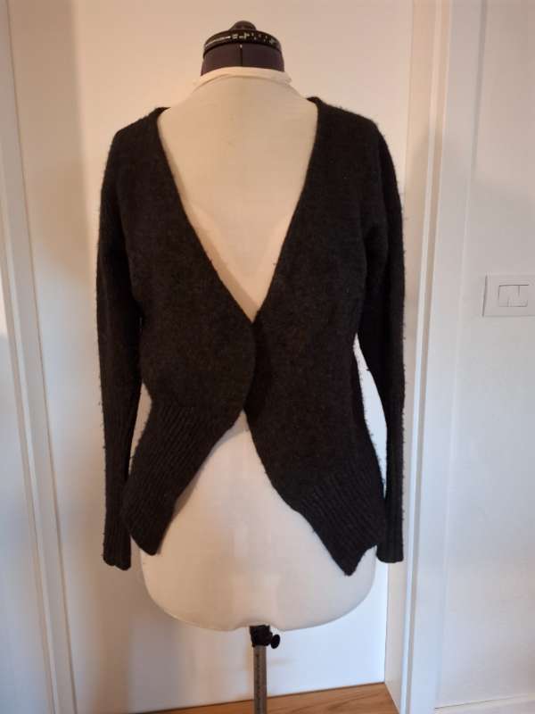 Svört mjúk vintage golla, ull og cashmere