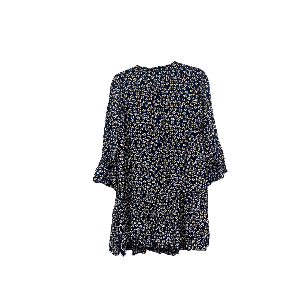 Kjóll - Ganni dökk blár og drappaður