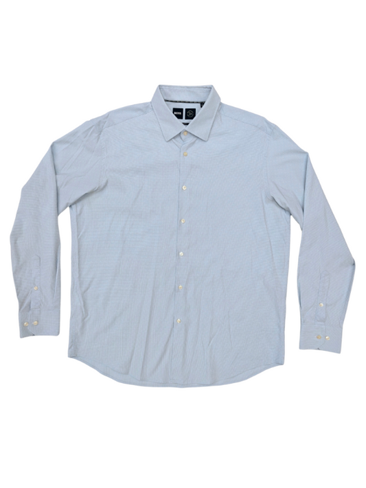 Boss skyrta blá mynstruð perfomance