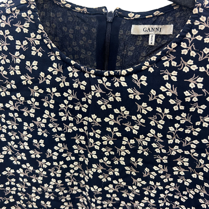 Kjóll - Ganni dökk blár og drappaður