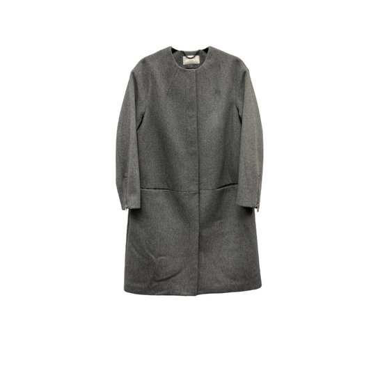 H&M grá kápa - ullarblanda