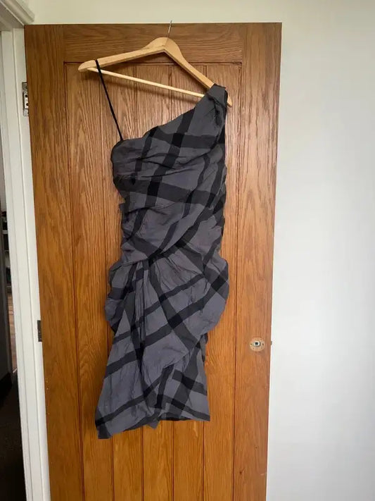 All Saints corset köflóttur kjóll