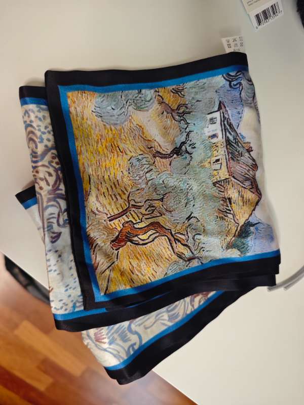 86-silk scarf blue