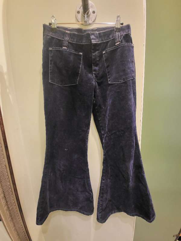 Vintage Blue Suede flare trousers