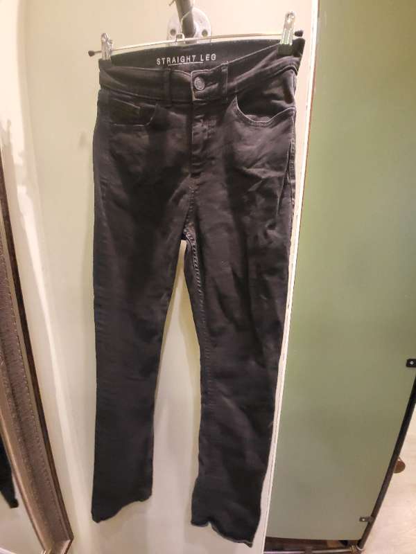 M&S straight leg black trousers