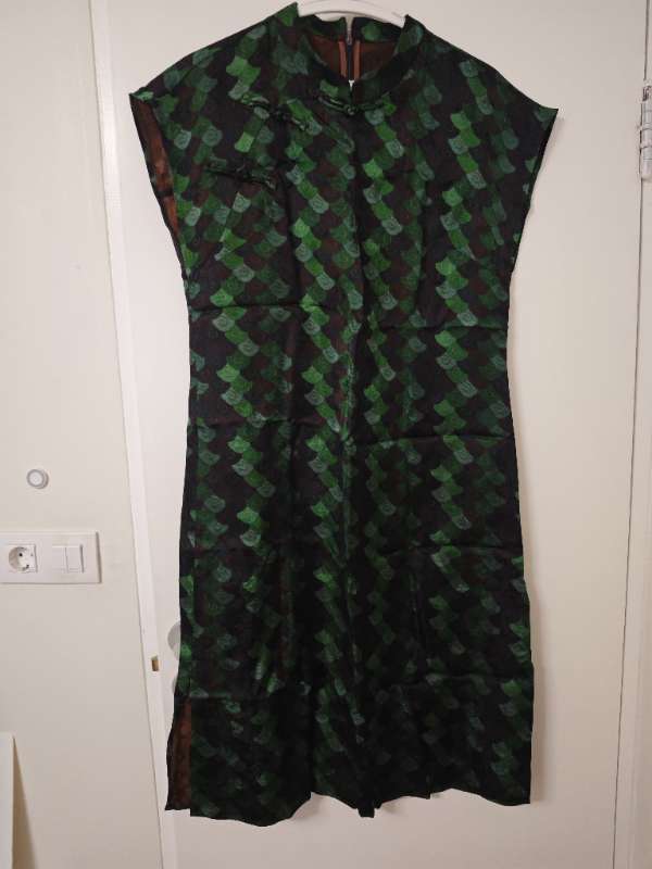 59 green silk dress NEW