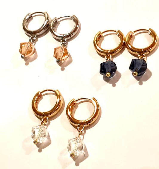 Earrings with stones, all colors