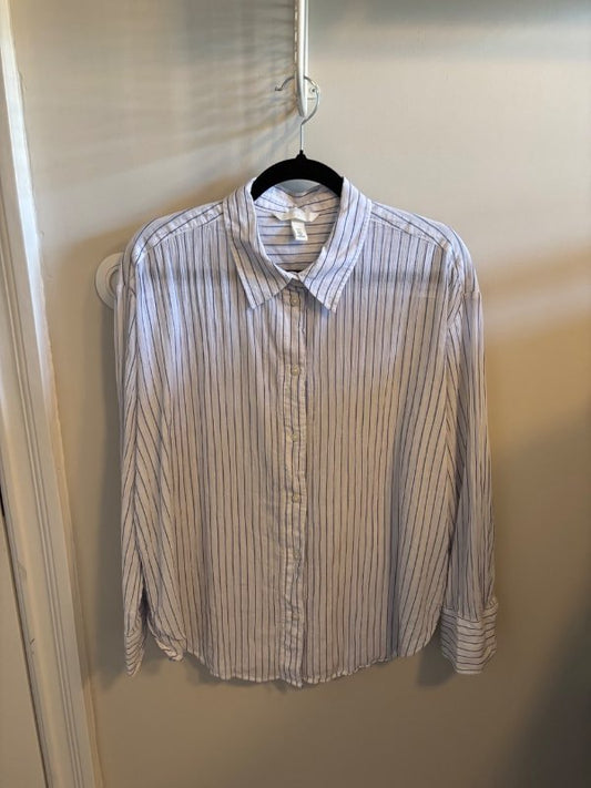 H&M röndóttu skyrta L