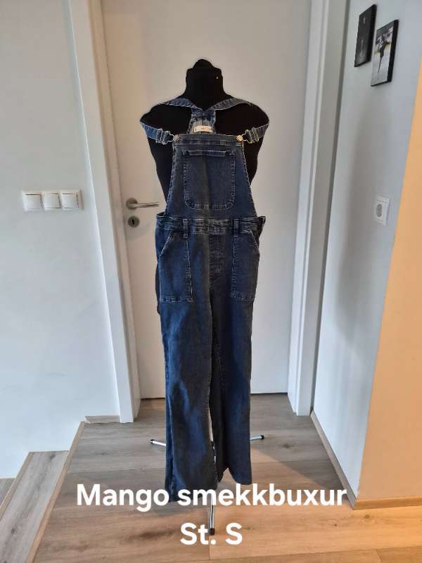 Bláar Mango gallasmekkbuxur