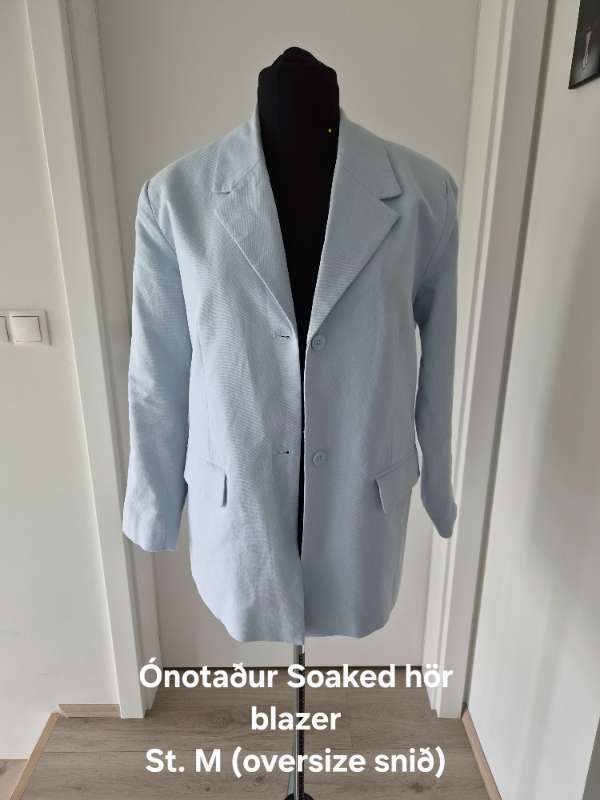 Ljósblár Soaked hör blazer, oversize, ónotaður