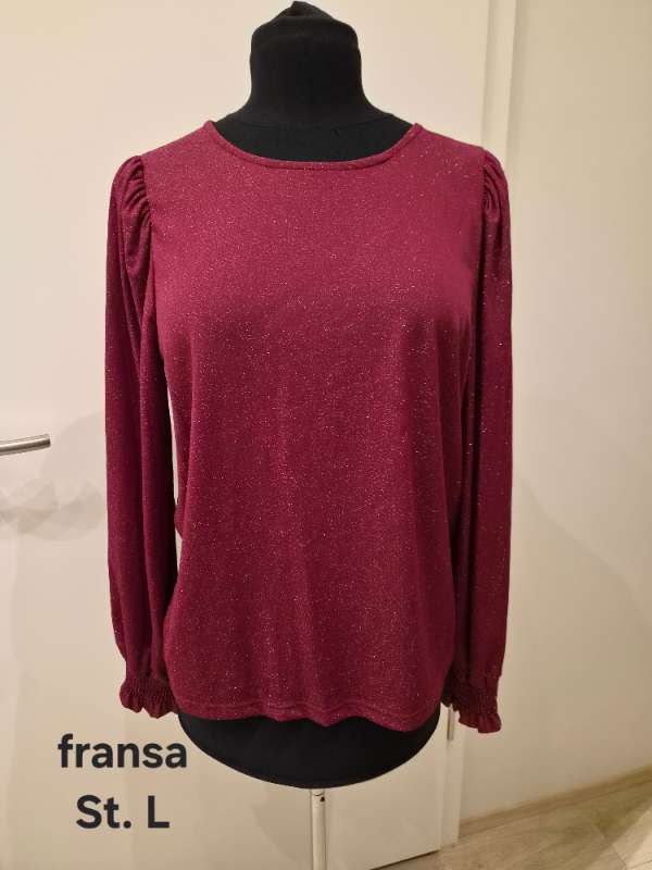 Rauður glimmer fransa toppur
