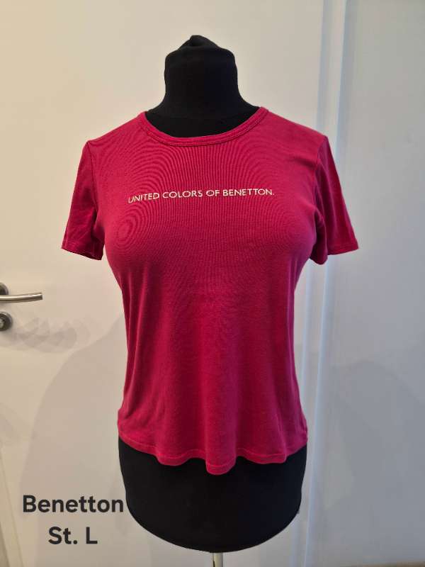 Bleikur Benetton stuttermabolur