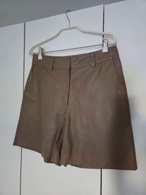 Real leather shorts