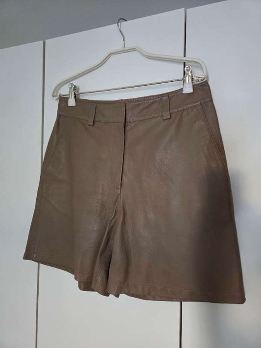 Real leather shorts