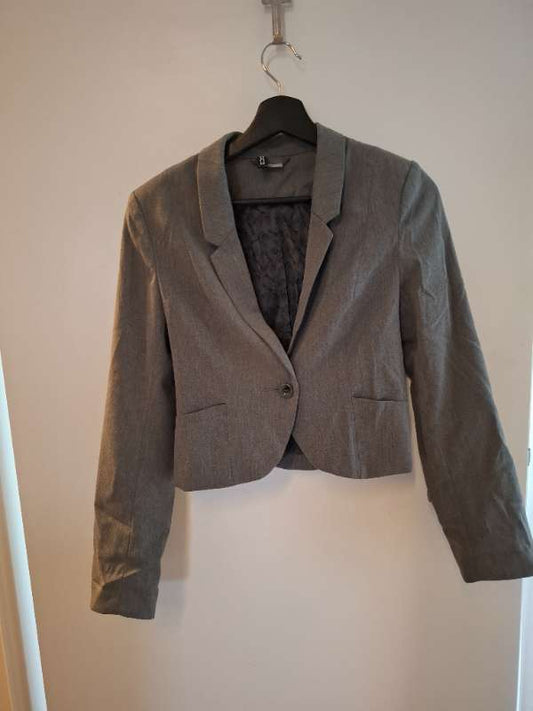 h&m blazer grár stærð 34
