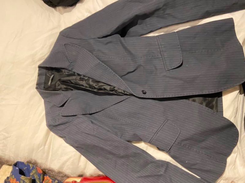 Blár blazer jakki