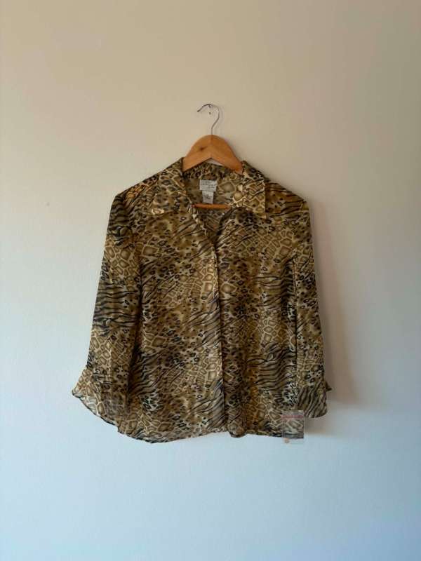 Vintage leopard blússa