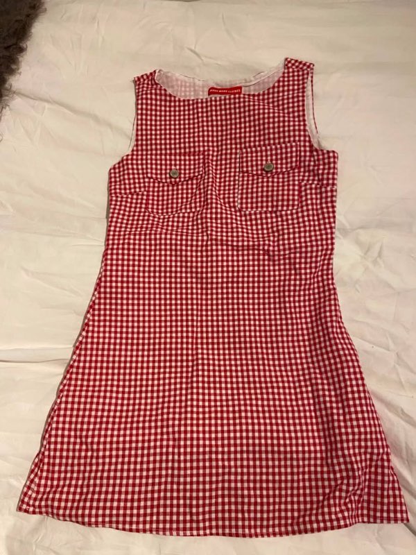 Rauður gingham kjóll