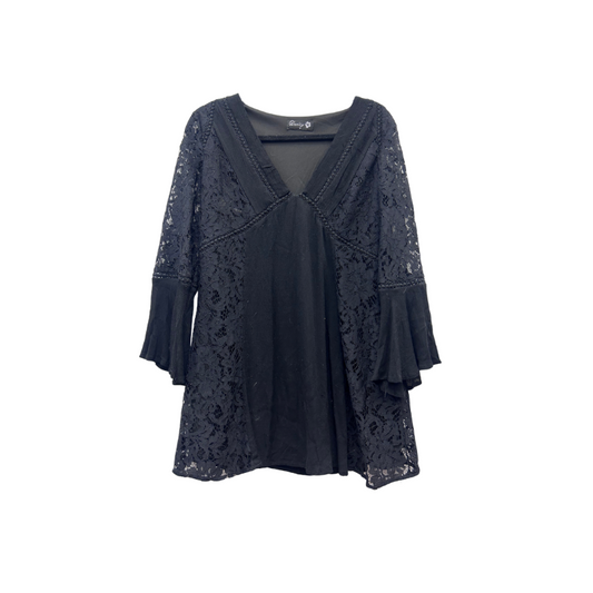 Danity Kjóll svartur með blúndu