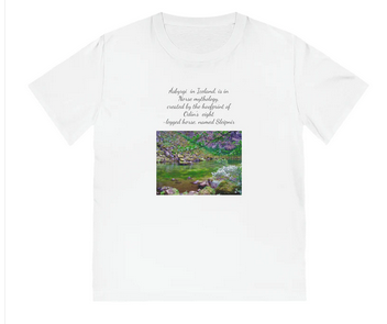 Hönnunarbolur með ljósmynd og texta um Ásbyrgi