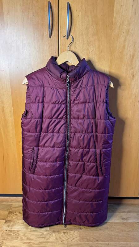 Burgundy long padded west