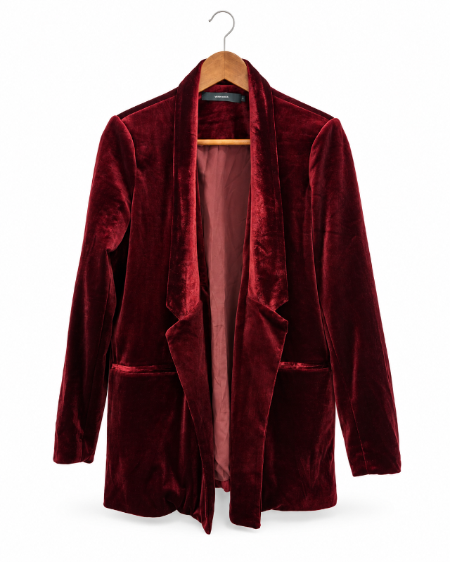 Vero Moda vínrauður flauelisblazer